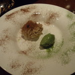 Pastaと料理 Madame Kiｃo - 塩気のあるモンブランと抹茶のアイス