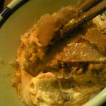 久兵衛 - ミニカツ丼の豚カツであるが、肉が薄いです･･･(´･ω･`)