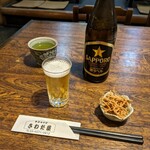 Sawadaya - ビール・お通しの「揚げそば」