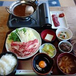 堀商店 - 桜鍋定食＆桜さしみ（ロース）②