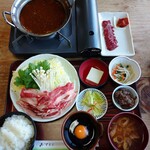 堀商店 - 桜鍋定食＆桜さしみ（ロース）①