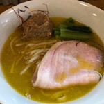ラーメン イッケン - 味変用のエビ味噌が旨い！平打ち太麺が絶妙！