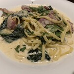 パスタ・ディ・フランコ - タリオリーニ （イベリコ豚のベーコンとほうれん草のクリームソース）