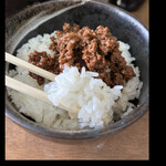 Mendokoro Gomaya - ライスだけでも気持ちわかります！　ゴマ増しにするとクリーミーだけでなく、味も入るので、白いごはんの方があってるかも！　ただしー　ごまやの《肉みそ》半端ないから肉みそ丼も捨てがたい！　　byまみこまみこ