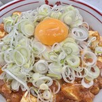 蒙古タンメン中本 - 特製樺太丼、ねぎ、生卵