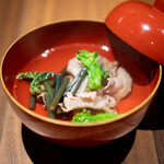 和食しんくろ - 備後ジビエ製作所より 天然猪と山菜のお椀