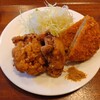 御食事 居酒屋 数数 - 唐揚げ2個＋メンチカツ