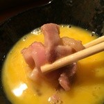 吹上庵 - 鶏肉を潜らせて・・・旨い。食感も好きだ。