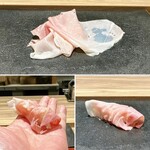 パルコ フィエラ - プロシュートコット 　〃　＆炊き立てゆめぴりか 　〃　＆　〃（山わさび＆リンゴ酢）