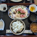 定食あさはち - お刺身定食1200円