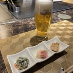名駅 鉄板焼き 森本Ｘ Premium - 前菜三寸