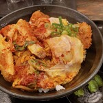 ぶあいそう - キムチかつ丼ご飯大盛ミニうどんセット