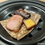 小料理屋 菜の花 - 鴨ロース､鮭ハラス､チーズの燻製