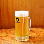 やきとん 大喜利 - 中ジョッキ、大ジョッキ、1リットルの筋トレジョッキがお選び頂けます。