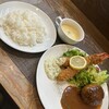 洋食堂 こむぎ - 料理写真:ハンバーグと海老フライ　ライス大盛