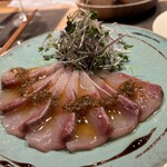 五本木 AKIMOTO - 本日の優勝！！カンパチ昆布締めカルパッチョ！！脱水具合が最高！ねっとり！うひょー