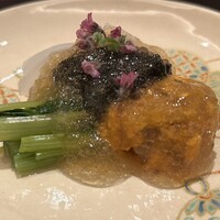 新地 やま本 - はりいか　紫うに　海苔佃煮　土佐ジュレ　花わさび