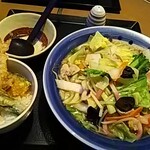 Aji No Mingei - 民芸ちゃんぽん・たっぷり野菜、ミニ天丼セット