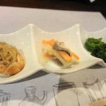 富小路 春隆 - お通し　鯖・菜の花・煮物