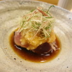 味 ふくしま - 3品目　横輪をかくる炙ってポン酢でいただくお造りでした