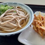 いきいきうどん - かけそば（中）＆野菜かきあげ