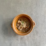 Stewed lentils and pancetta