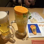 蒸気ボーイ - 生ビールとデコポンで乾杯なり♪