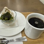 Cafe nota nova - 抹茶わらび餅＆クレミア、ブレンドコーヒーM