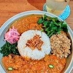 シフク食堂 - ・３種カレーライス
            　　【3種：チキン・グリーンそぼろ・本日のカレー】
            ・スパイスレモンスカッシュ