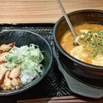 カルビ丼とスン豆腐専門店 韓丼 秋田中央店 - ねぎ塩鶏もも丼と海鮮スン豆腐セット