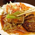 アミティ - 日替りランチ（照り焼きハンバーグ）ドカ盛り900円