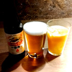 Montagna chitose - 瓶ビール　600円/オレンジジュース　600円