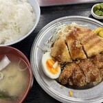 横浜港湾飲食企業組合大棧橋食堂 - ミックスかつ定食（600円）