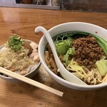 Romenzu - 汁無担担麺　　ネギしょうがダレ玉子丼