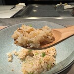 恵比寿 鉄板焼き Sublime - 鶏がらスープは、ちょっとだけ掛けた方が良いです。