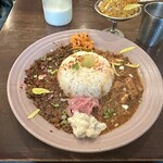 カレーの惑星 - 2種盛りキーマと出汁チキンカレー