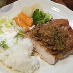 キッチン ブルー グローブ - ご飯、サラダを乗せます