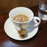 キッチン ブルー グローブ - ミルクを入れてホワイトコーヒー！