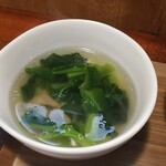 キッチン ブルー グローブ - ほうれん草と茸のスープ