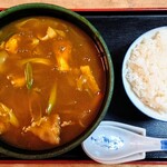 岩正 - カレーうどん＋御飯（小）