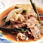 花いち - 牛肉と蕨と新玉葱の鋤焼