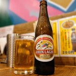 Kaminari - ビールはキリンラガー小瓶