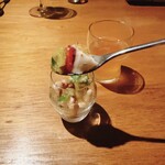 ドンブラボー - 蛸（フルーツトマト、なす、はちみつ、インゲン豆、バジルなど）