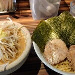 狼煙屋 - ニンニクヤサイつけ麺、ヤサイマシ、のり