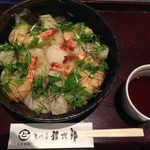 讃岐屋 雅次郎 - 海老と揚げ餅のぶっかけ