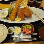 Katsuhana Tei - 大海老＆ヒレカツ定食　￥1680