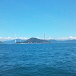 虹吉 - 四国方面から見た来島海峡、釣り船からの眺めです