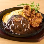 鉄板ハンバーグ&からあげ