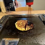 月島もんじゃ・お好み焼き てっぱん - 目の前で調理お好み焼き編