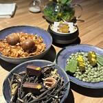 レスピラシオン - ・独活、凍頂烏龍茶、トンカ豆
      ・鬼胡桃、チョコ
      ・菊芋の餡入りぱん、菊芋チップス
      ・ゼリー